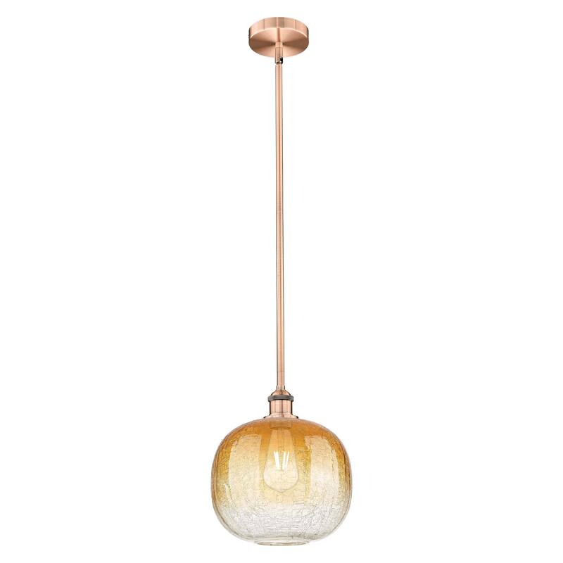 Innovations Lighting Endless Possibilities Edison - Brookhaven Sphere - 1 Light 11" Stem Hung Mini Pendant - Antique Copper/Amber