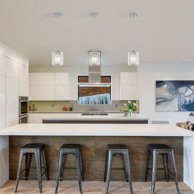 1-Light Crystal Pendant Lighting Fixtures for Sloped Ceiling