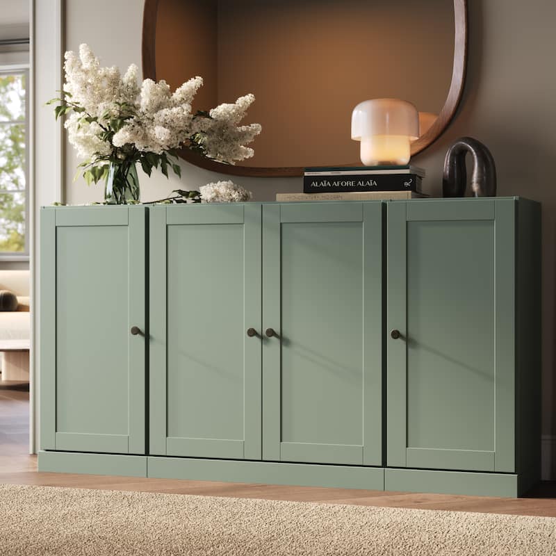 Palace Imports 100% Solid Wood 65" Sideboard with Shaker Doors, 2-Drawers & Adjustable Shelves