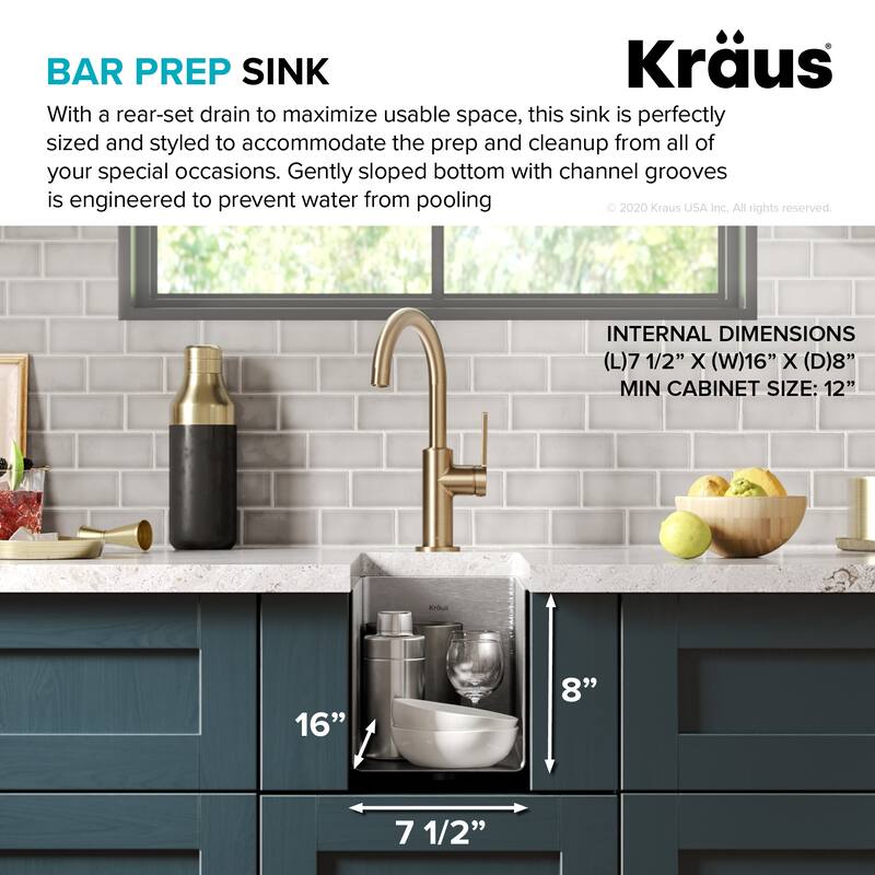 KRAUS Standart PRO Undermount Single Bowl Stainless Steel Kitchen Sink