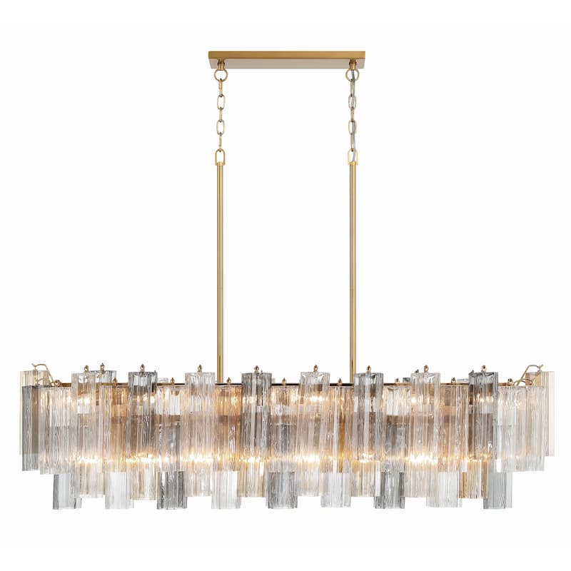 Addis 14 Light Aged Brass Chandelier - 51.75"W x 14.25"H x 14"D