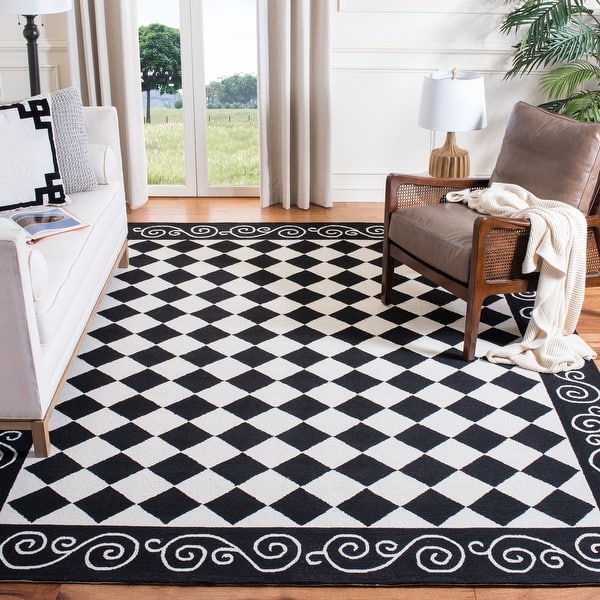 slide 2 of 32, SAFAVIEH Handmade Chelsea Marlee French Country Wool Rug 8' x 10' - Black/Ivory - Rectangle