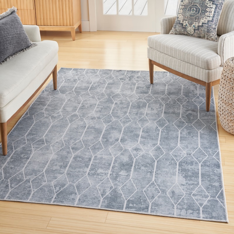 New Concept Washables Indoor only Geometric Machine Washable Area Rug