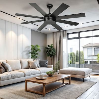 60 Inch Ceiling Fan No Light with Remote