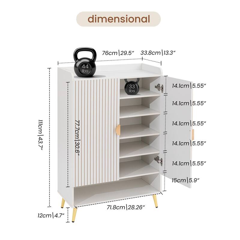 SUNBURY Modern 5-Tier Shoe Storage Cabinet,20 Pairs Shoe Rack with Adjustable Shelves for Entryway, Hallway