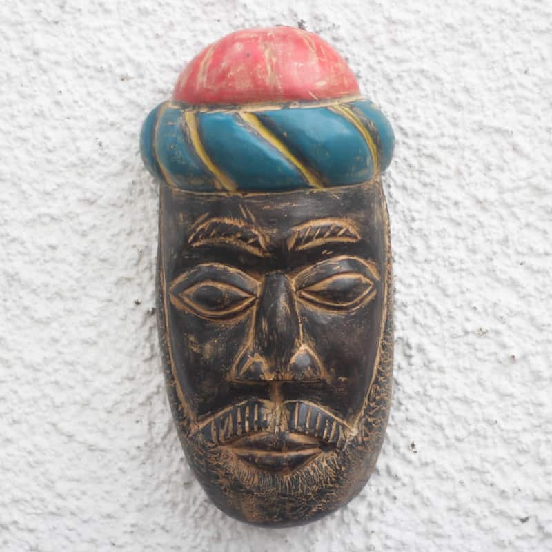 Novica Handmade Zacchaeus African Wood Mask
