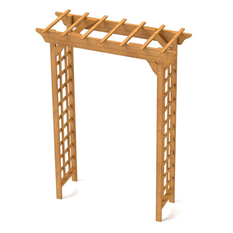 GDF Studio - Outdoor Wooden Wedding Arbor Trellis Arch for Garden and Ceremony Decor