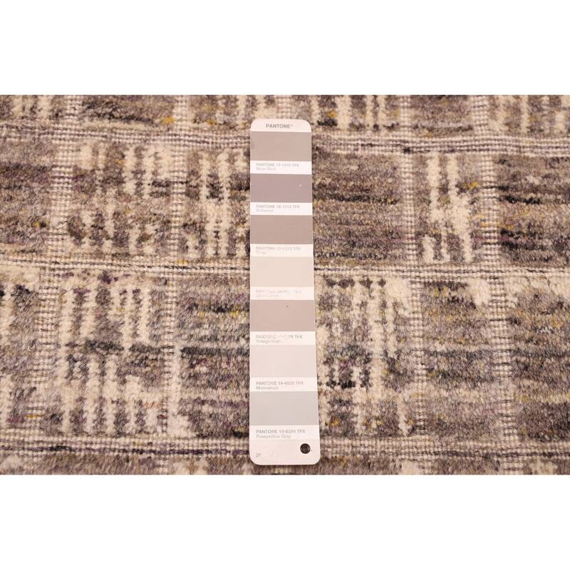 ECARPETGALLERY Hand Loomed Elysian Taupe Wool Rug - 8'1 x 11'8