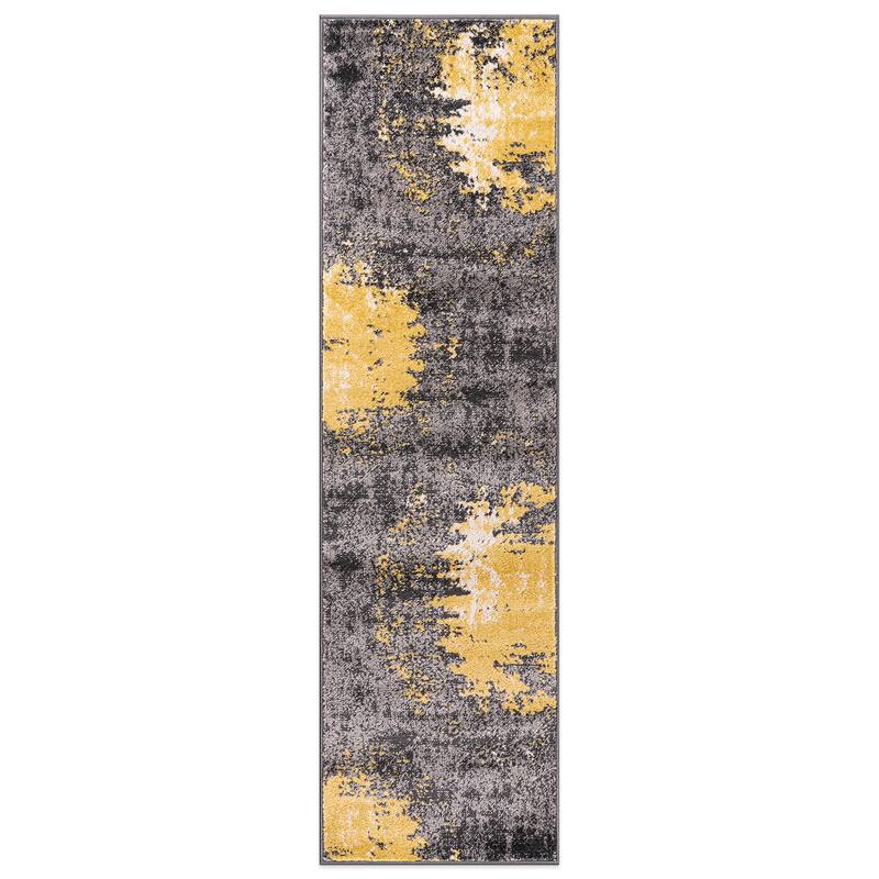 World Rug Gallery Contemporary Abstract Splash Blue Area Rug