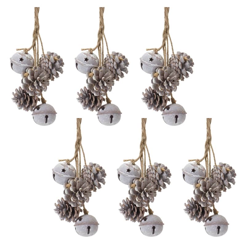 Bell and Pinecone Christmas Ornaments - 14" - 6ct