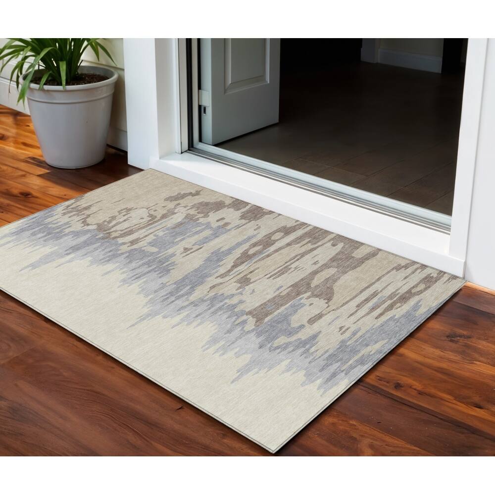HomeRoots Abstract Transitional Rectangle Outdoor Rug