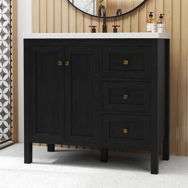 Moasis 36"/42" Bathroom Vanity with Sink Set and 2 Soft-Closing Doors & 3 Drawers