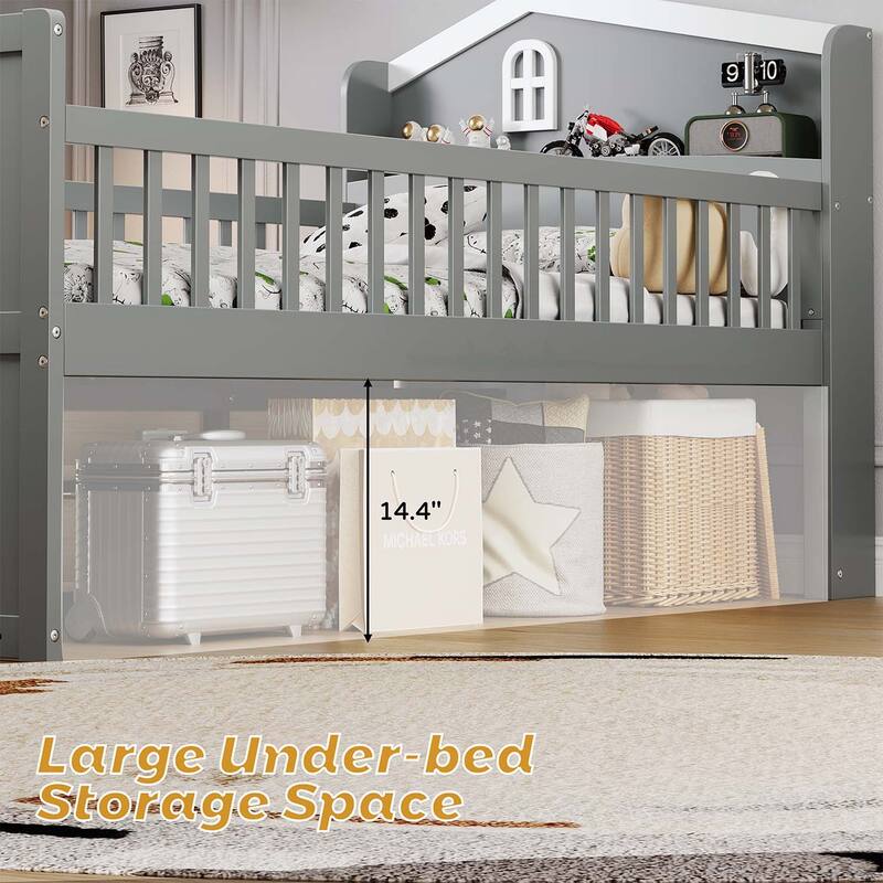 Versatile Wooden Twin Bed with Multiple Storage Options for Kids
