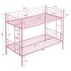 preview thumbnail 3 of 15, Twin over Twin Bunk Bed with Twin Trundle,Metal,No Box Spring Needed