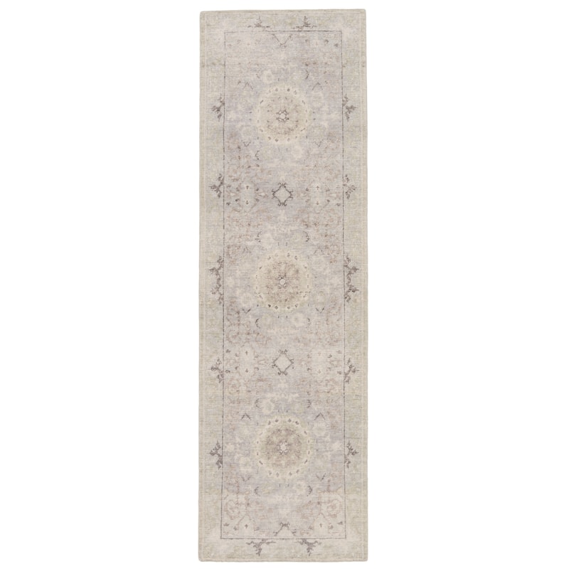 Arista Hand-Knotted Oriental Area Rug - 3' x 10' - Grey/Blue - Runner/Rectangle