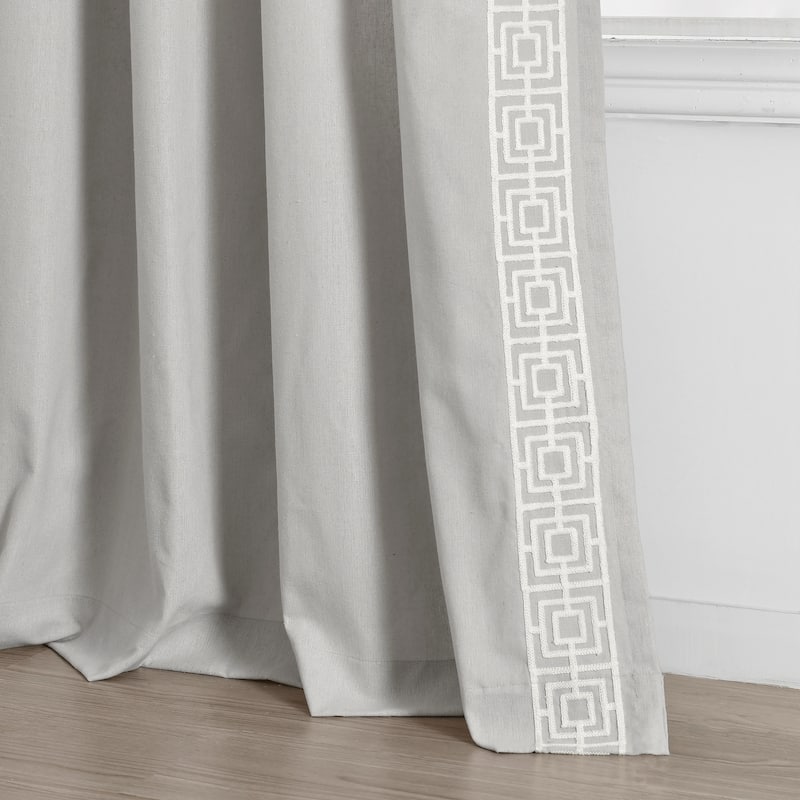 Lush Decor Luxury Modern Square Embroidery Border Window Curtain Panels