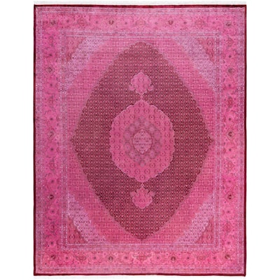 Overdyed One-of-a-Kind Hand-Knotted Area Rug - Pink - 8' 1" x 10' 5"