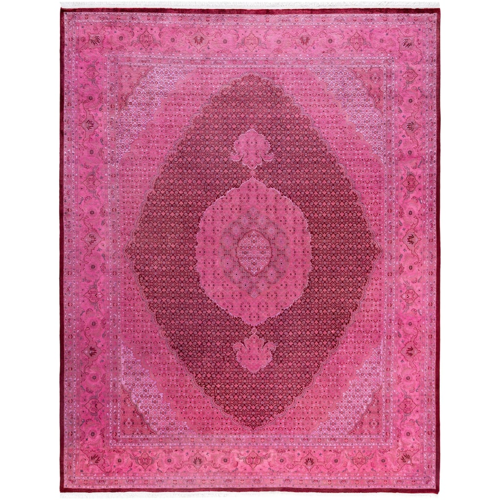 Overdyed One-of-a-Kind Hand-Knotted Area Rug - Pink - 8' 1" x 10' 5"