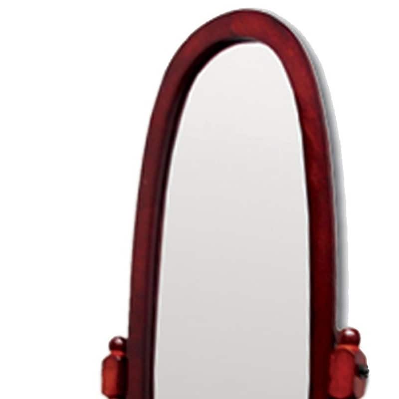 HomeRoots 59" Painted Oval Cheval Standing Mirror Freestanding With Frame - 20