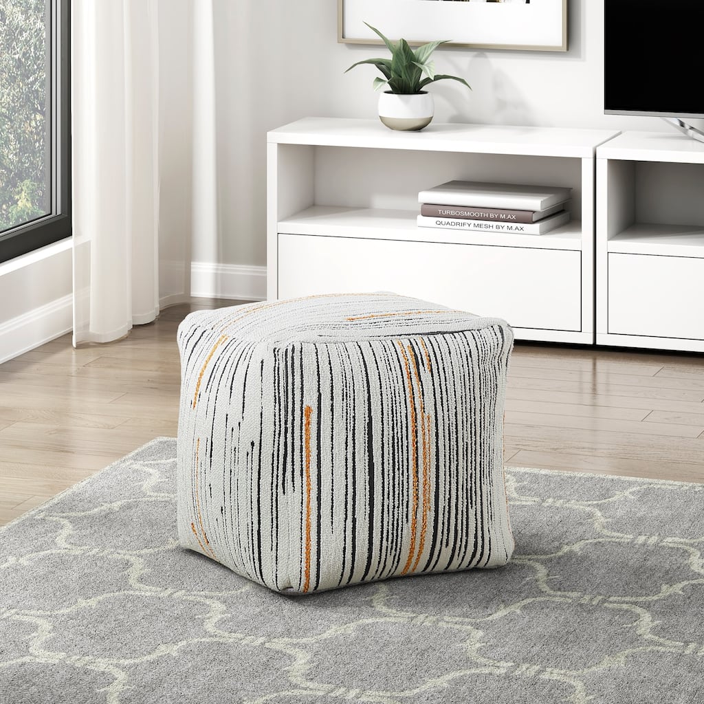 Modern Square Pouf Fabric Upholstery Ottoman, Footstool, Non-Slip Floor Pouf, Bean Bag Chair, 1pc Sitting Pouf