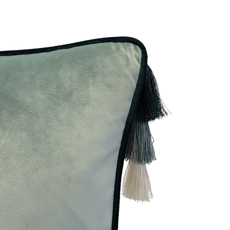 Edie At Home Velvet Reversible Tassel Decorative Pillow 18.5x18.5