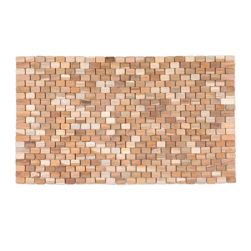 Novica Handmade The Pathway Teak Wood Mat
