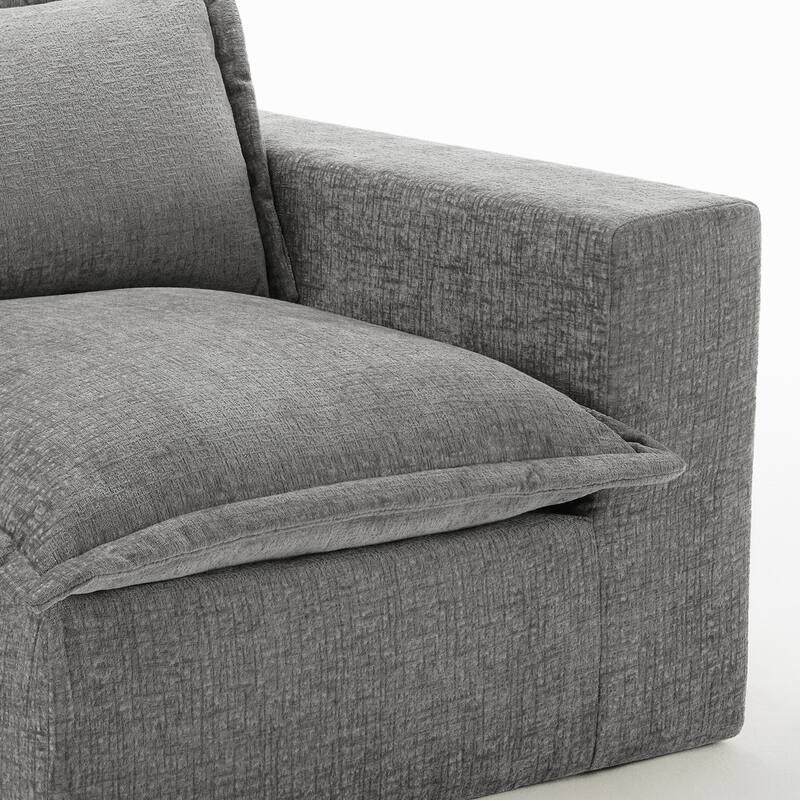 42"W Chenille Upholstered No Assembly Corner Chair