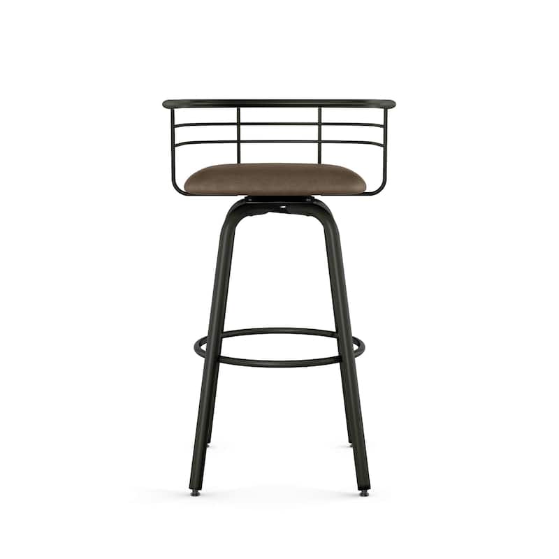 Amisco Turbo Swivel Bar Stool with Distressed Wood Seat