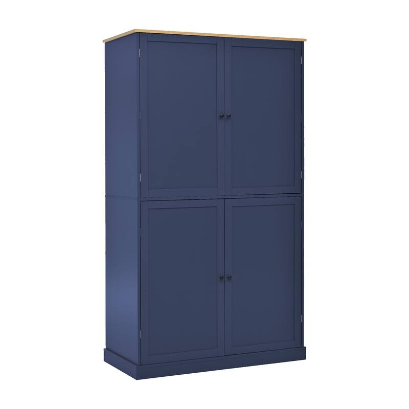 High Freestanding Kitchen Pantry Large Cupboard Storage Cabinet with 2 Drawers,2 Adjustable Shelves