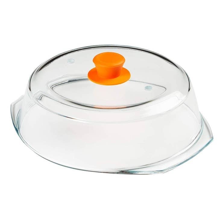 Glass Microwave Cover with Silicone Knob