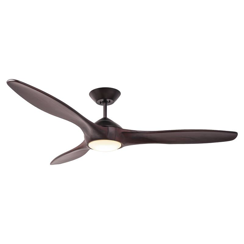 60" Oil Rubbed Bronze Large Ceiling Fan with Light and Wall Control - 60-inch W x 13.8-inch H