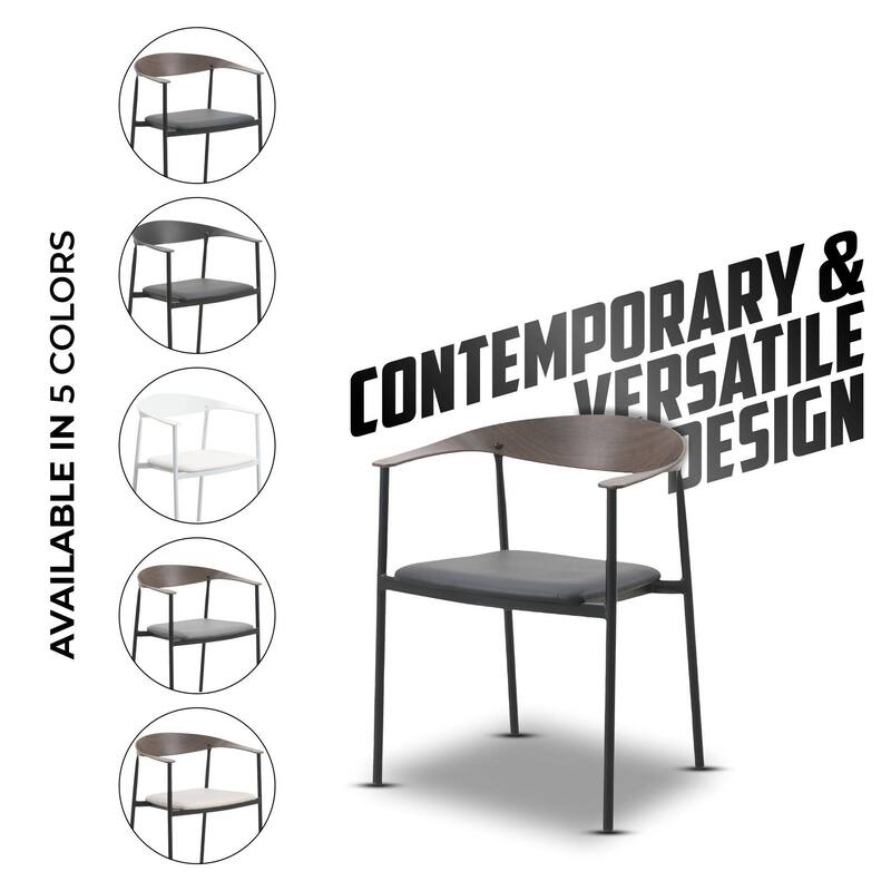 Leather Dining Chair with Stainless Steel Frame Set of 2 Kora Series