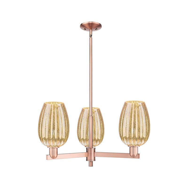 Innovations Lighting Downtown Urban - Preston - 3 Light 18" Flute Shade Stem Hung Chandelier