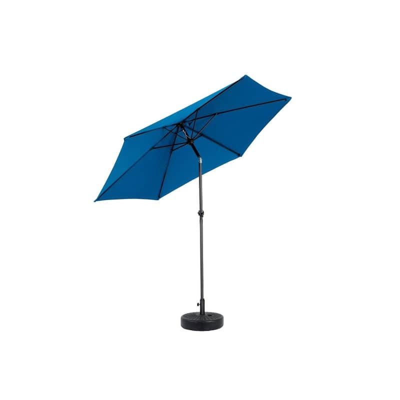 Push-Button Tilt 9FT Patio Umbrella - Easy Crank Lift, 6 Sturdy Ribs (Base Not Included)