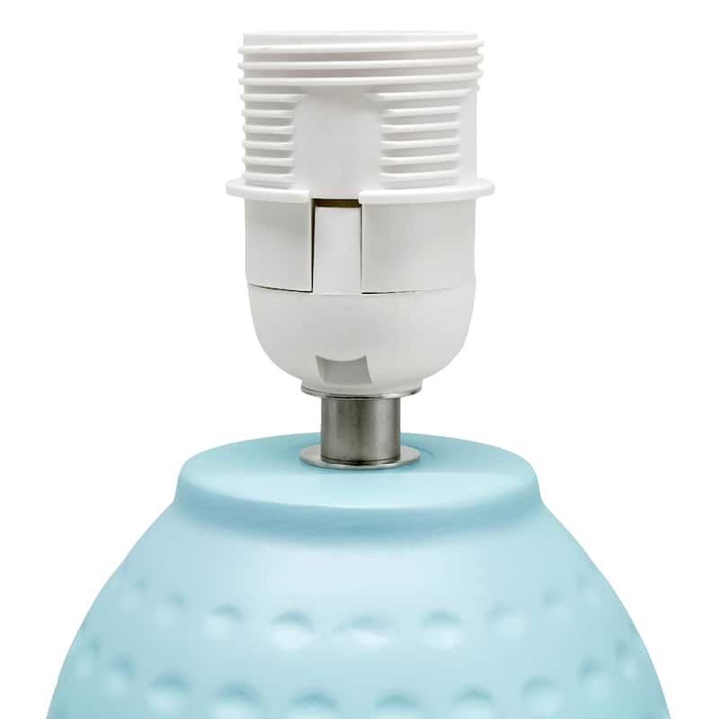 Ceramic Table Lamp with Fabric Shade for Small Spaces - 6 x 6 x 13 in. (L x W x H)