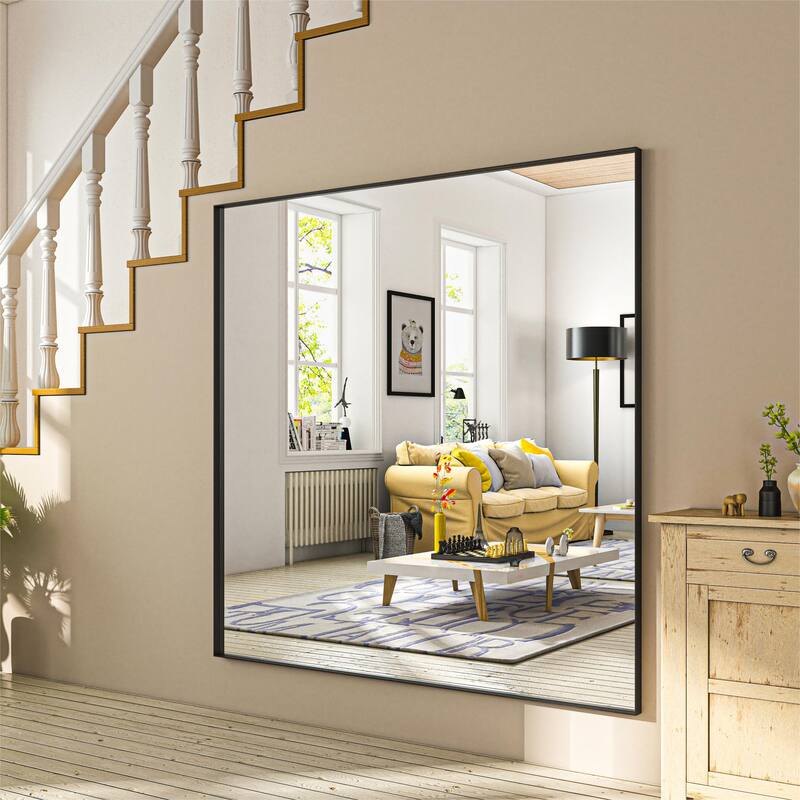 Organnice Rectangular Mirror Modern Black Frame Bathroom Vanity Mirror Clean Glass