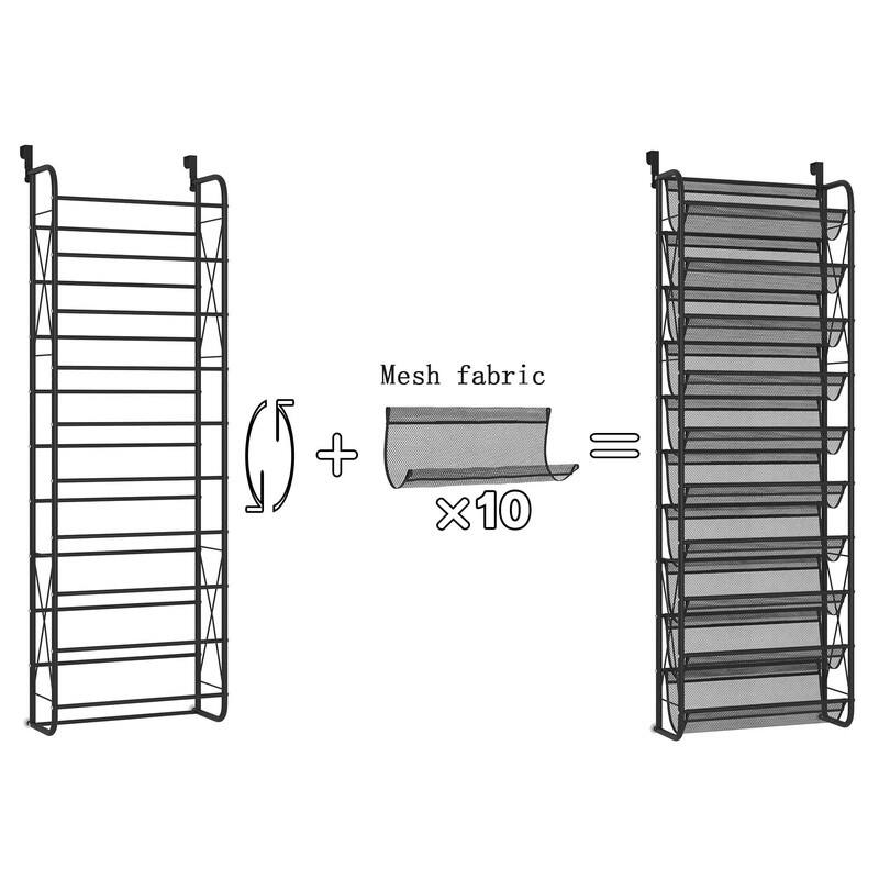 10 Tier Over The Door Shoe Organizer