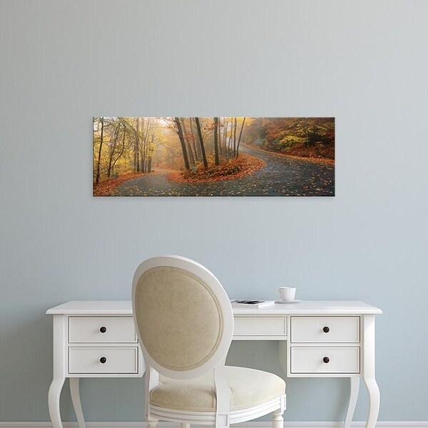 Easy Art Prints Panoramic Image 'Road Through Mountainside In Autumn, Monadnock Mountain, New Hampshire' Canvas Art