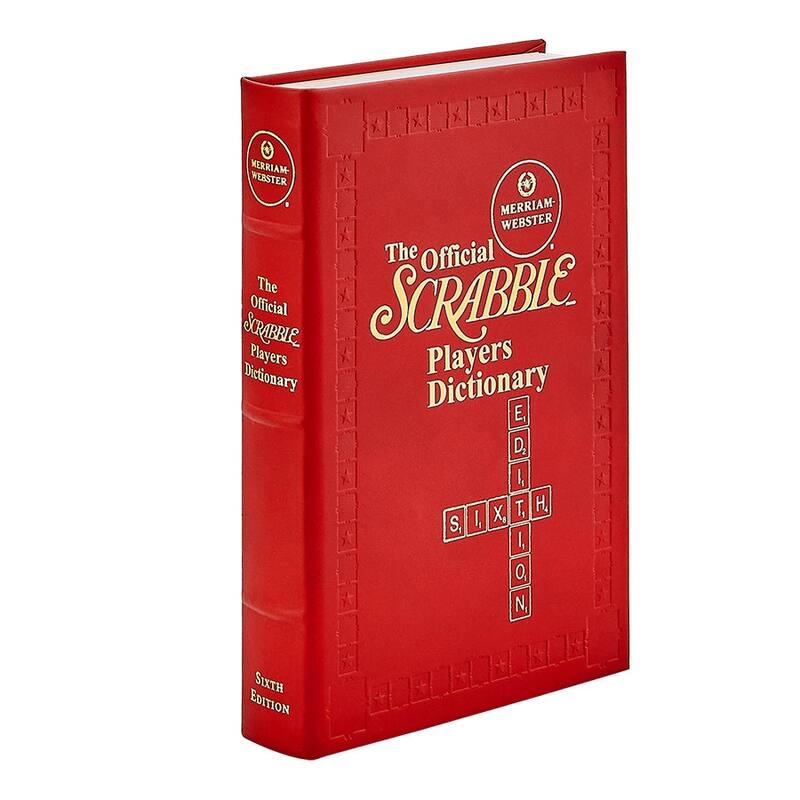 Graphic Image Scrabble Dictionary Coffee Table Book, Leather, Red