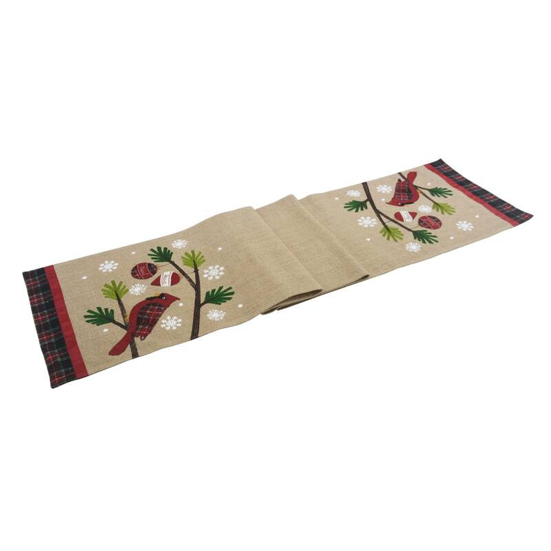 Noel Peace Jute Christmas Table Runner - 13.5 x 36"
