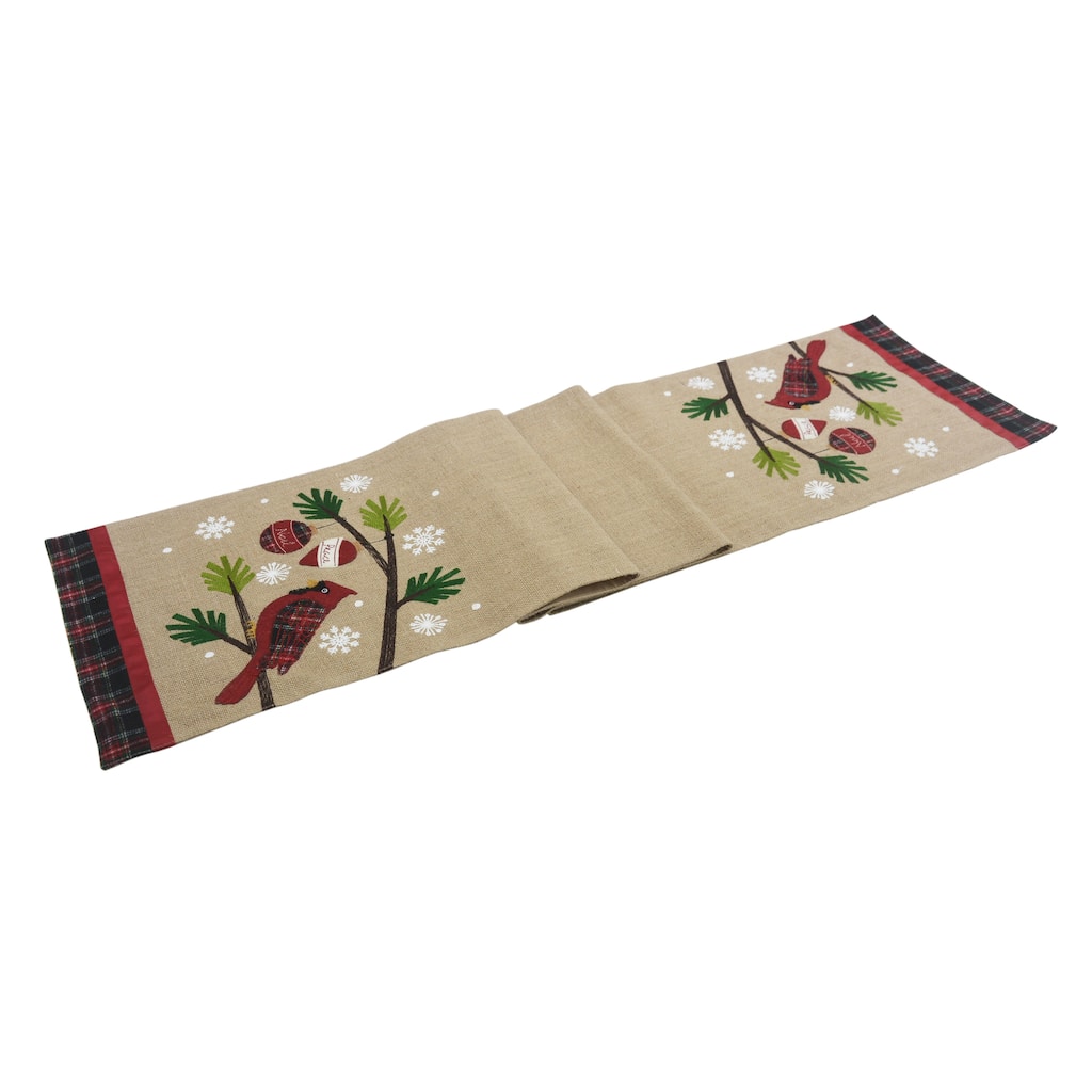 Noel Peace Jute Christmas Table Runner
