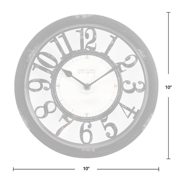 dimension image slide 3 of 4, FirsTime & Co. Antique Farmhouse Contour Wall Clock, Plastic, 10 x 2 x 10 in, American Designed