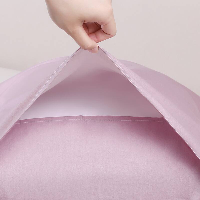 Set of 2 Pillowcase for Hair and Skin Breathable, Floral Pillow Cases - Pink Purple