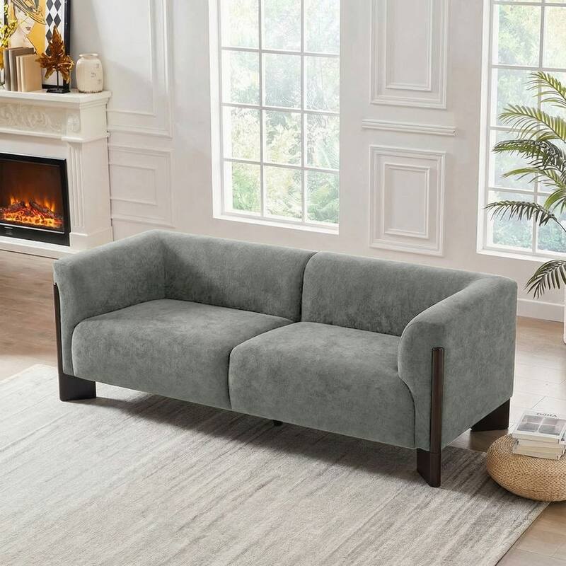 Modern Oversized Sofa Loveseat with Wood Legs