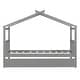 preview thumbnail 54 of 110, Creativity House Bed Twin/ Full Size Frame with Trundle for Boys Girls, Wood Platform Bed with Roof No Box Spring Needed