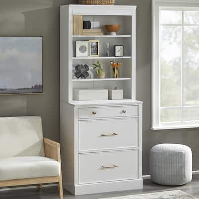 Lifestorey Monza 2-Piece Modular Bookcase with Drawers