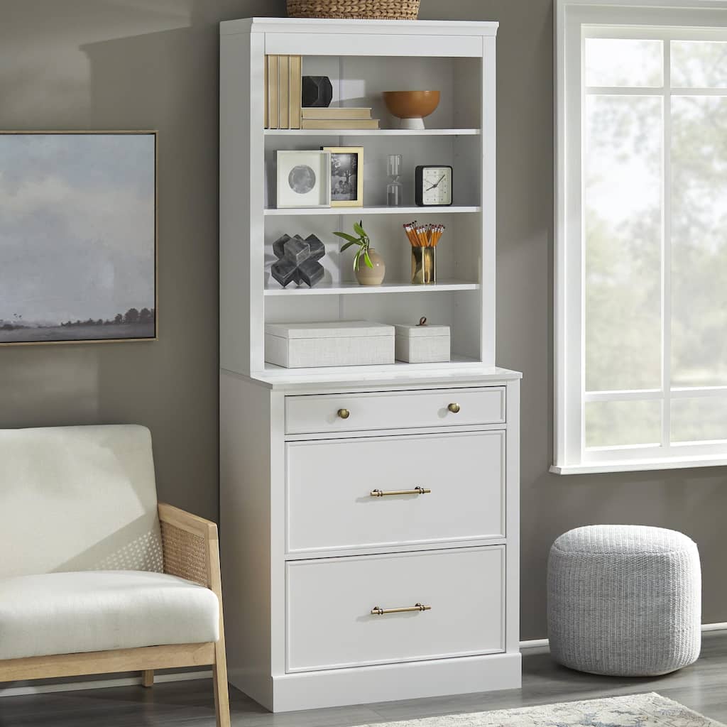 Lifestorey Monza 2-Piece Modular Bookcase with Drawers