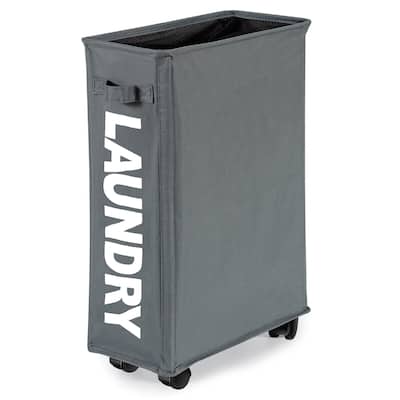 Gymax 21'' Slim Laundry Basket Hamper 10 Gallon Collapsible Waterproof