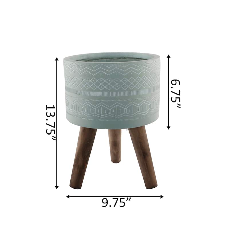 Mid-Century 10" Tribal Fiberglass planter