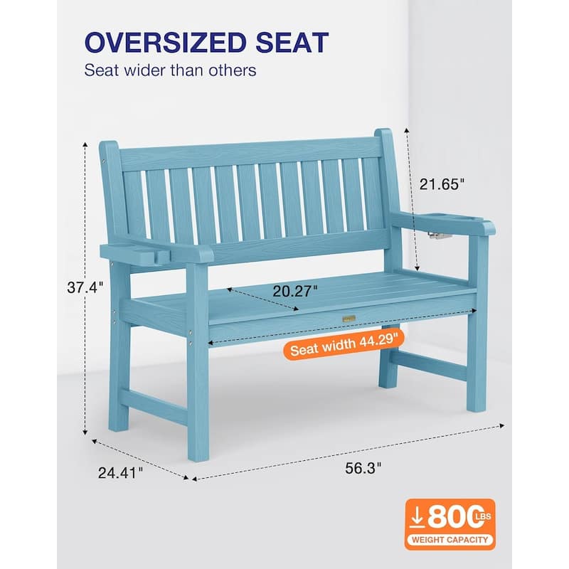 WINSOON Outdoor Garden Bench All-Weather Garden Benches